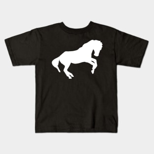 rearing horse white Kids T-Shirt